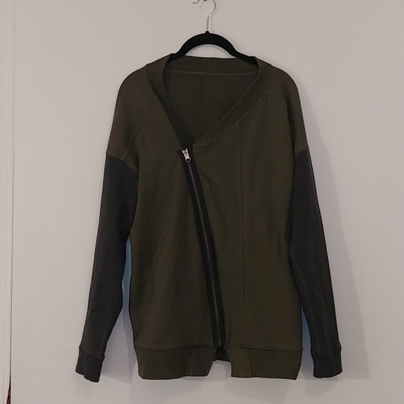 Jackets & Blazers - Green and gray sweatshirt/jacket